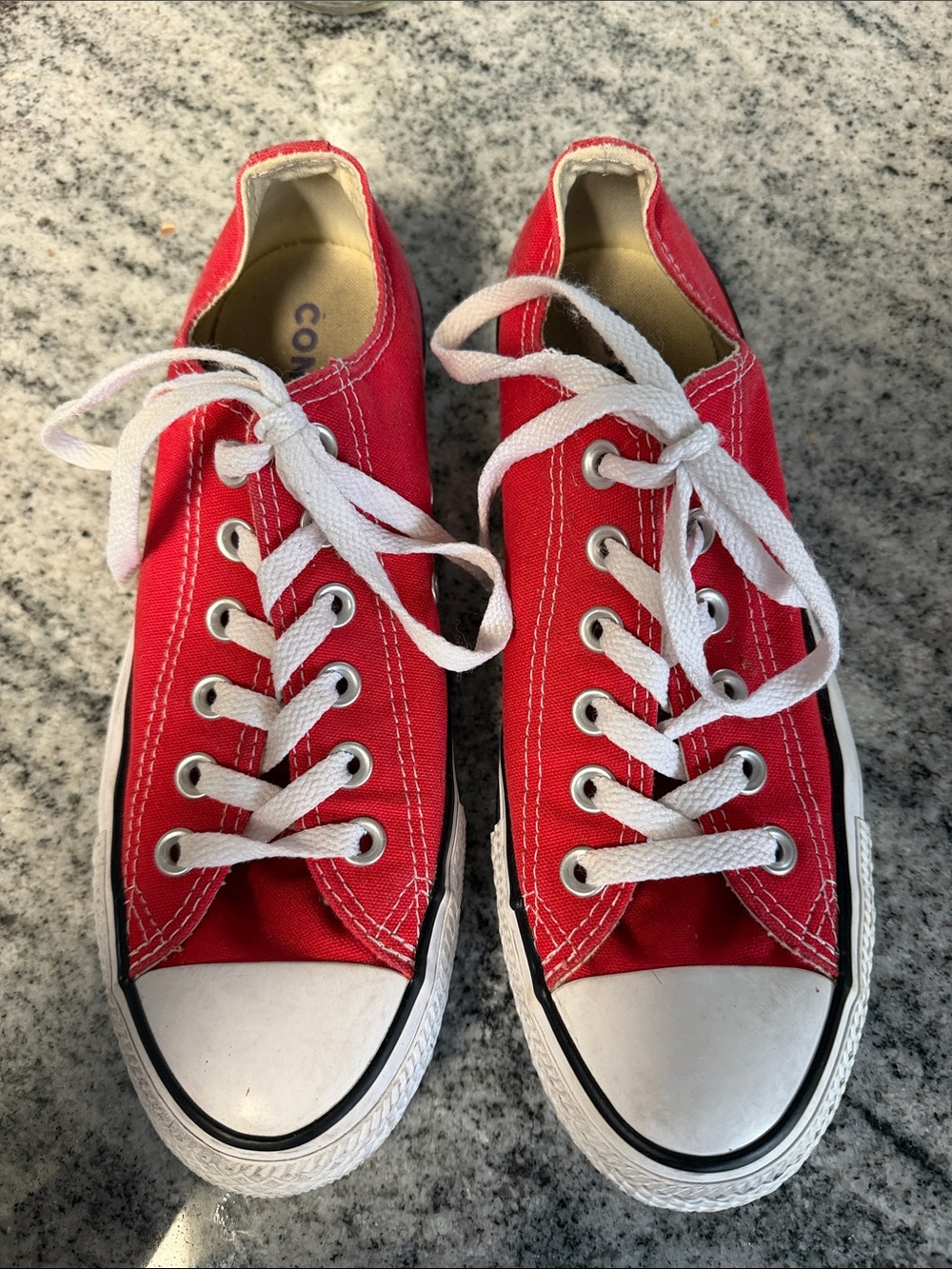 Converse Red Low-Top Canvas Sneakers